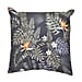 DOD- TJC Zebra and Floral Pattern Velvet Cushion Cover - Blue