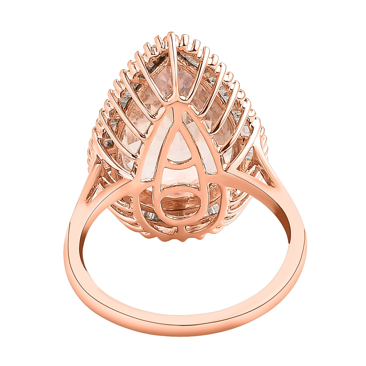 NYC Close Out - 14K Rose Gold AAA Marropino Morganite and Diamond Ring 5.450 Ct, Gold Wt 3.34 Gms