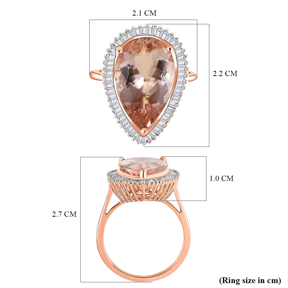 NYC Close Out - 14K Rose Gold AAA Marropino Morganite and Diamond Ring 5.450 Ct, Gold Wt 3.34 Gms