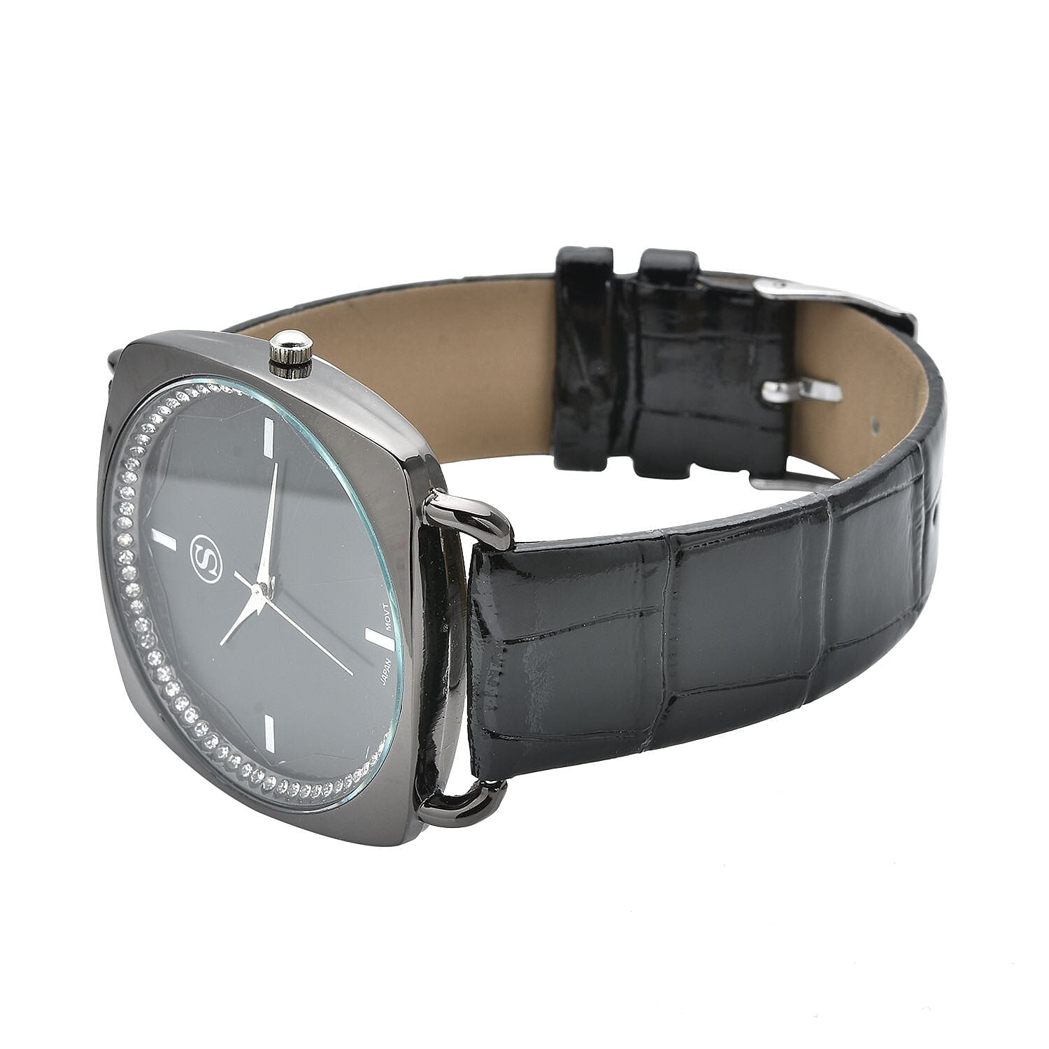 STRADA Japanese Movement Water Resistant Watch with Black Colour Strap