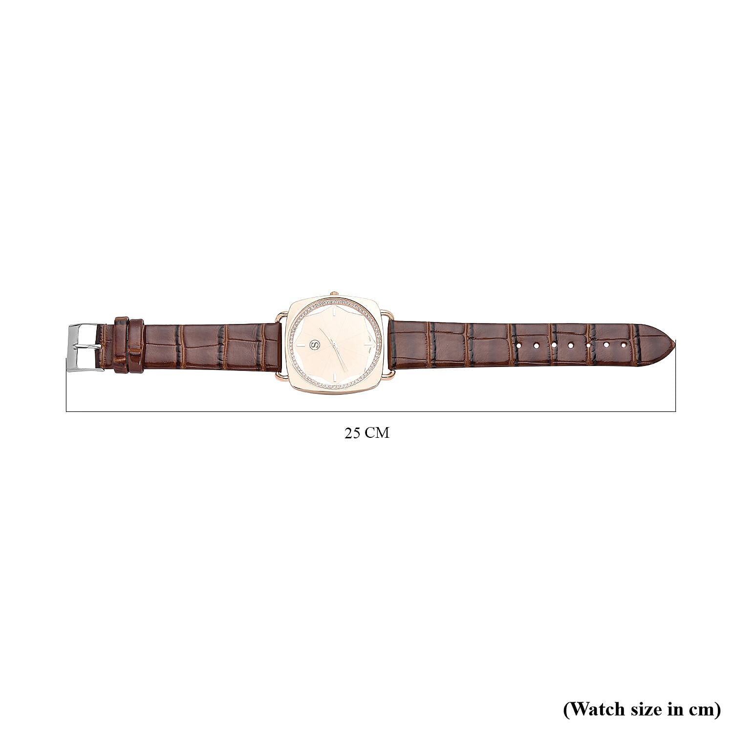 STRADA Japanese Movement Water Resistant Watch with Brown Colour Strap