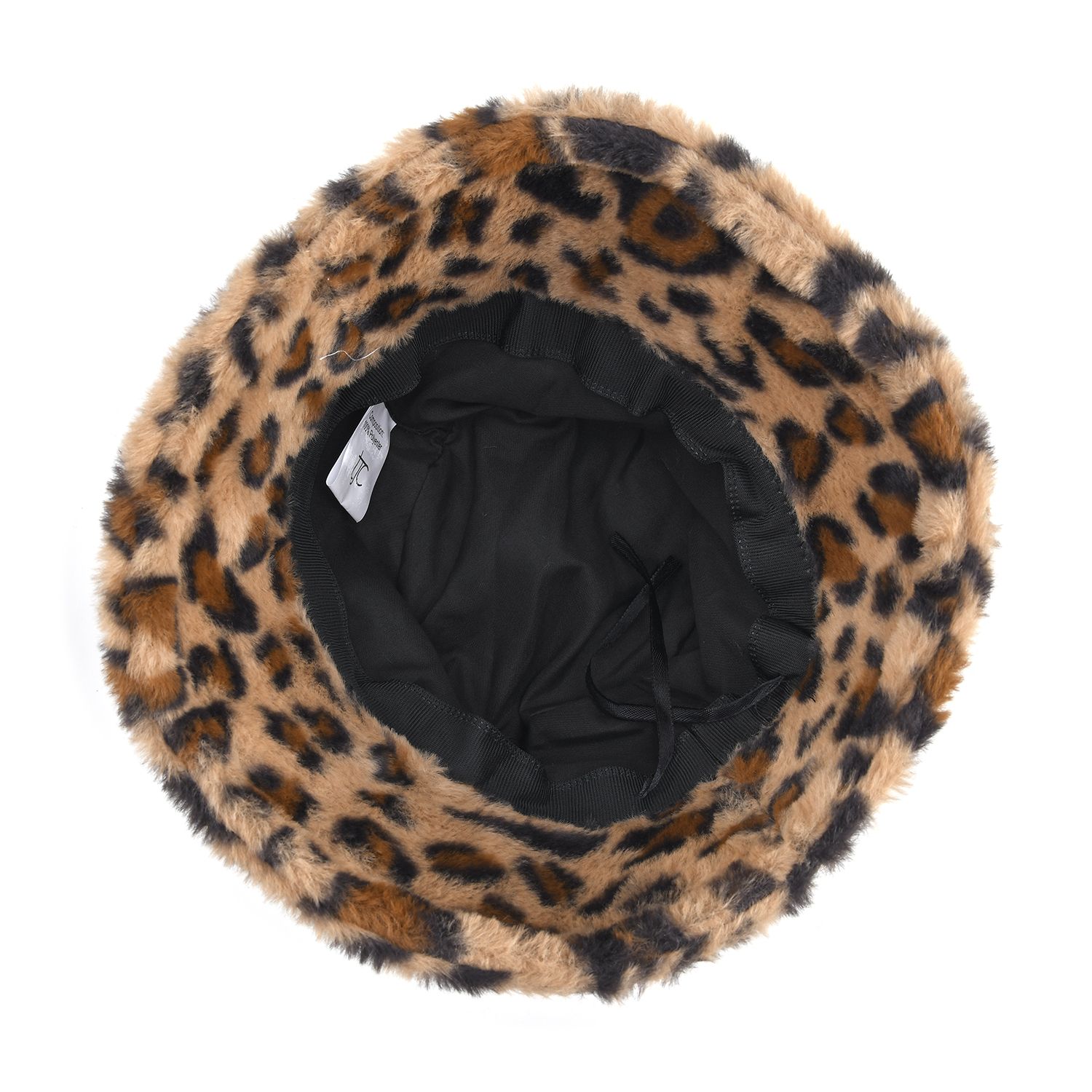 Leopard Pattern Faux Fur Hat (Size 35x25 Cm) - Camel