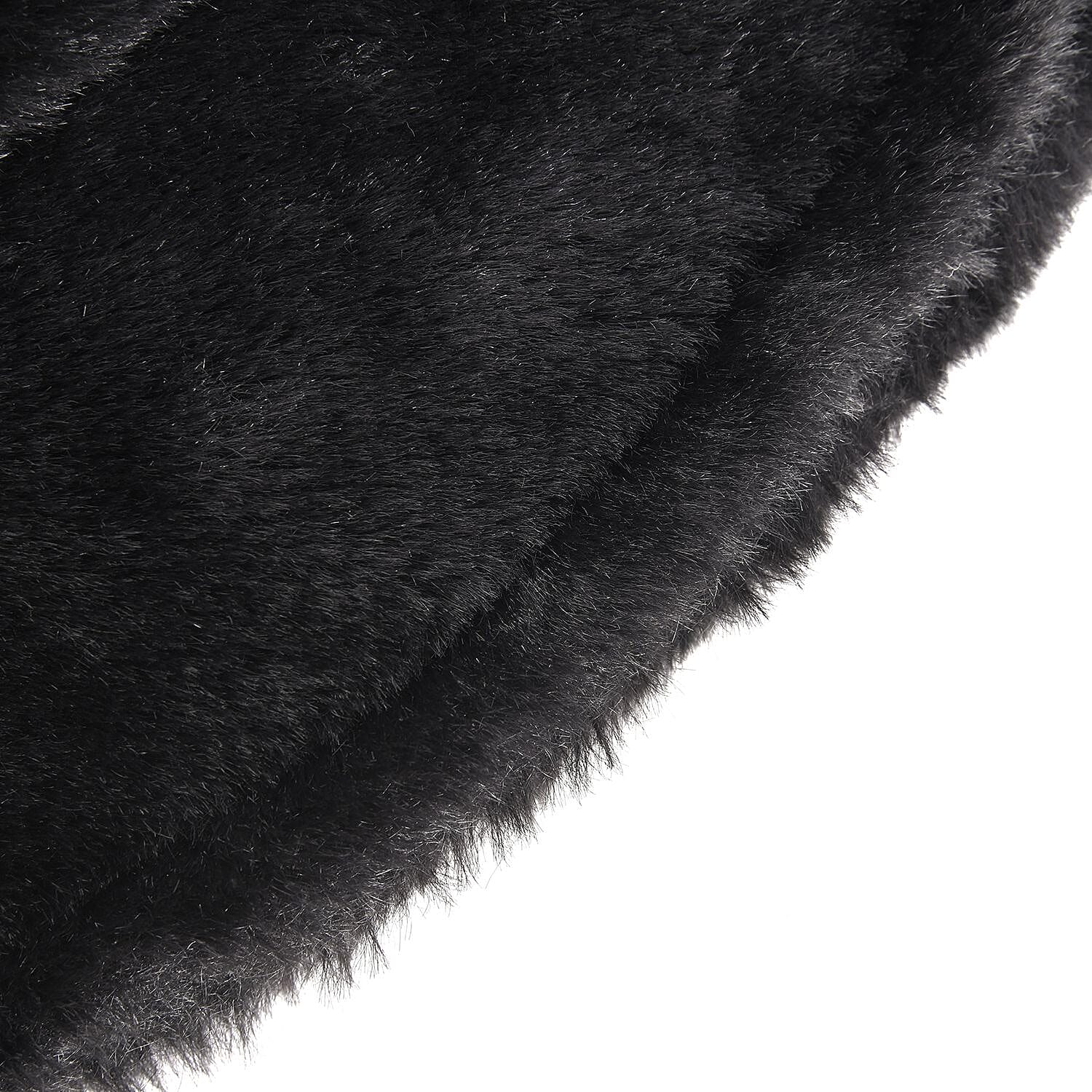 Faux Fur Hat (Size 35x25 Cm) - Black