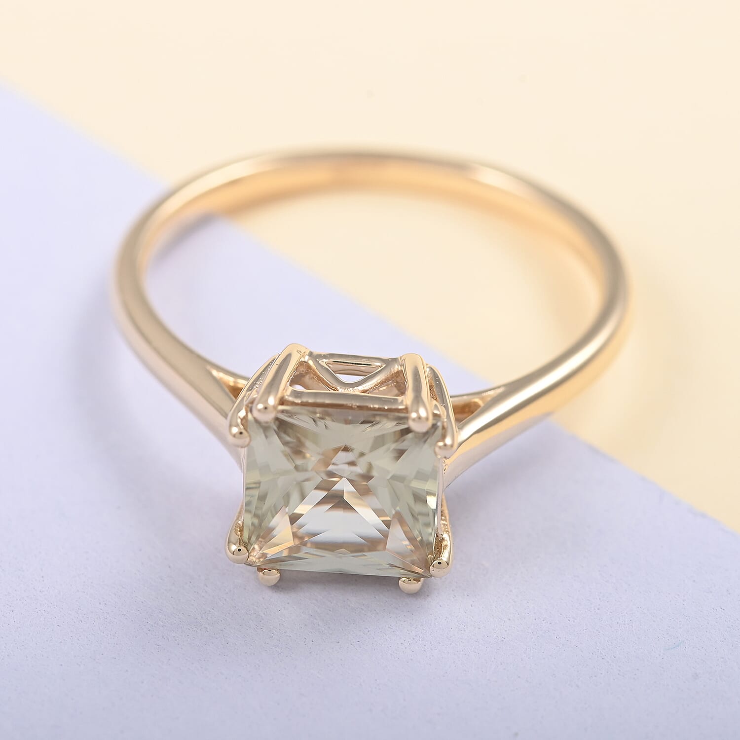 14K Yellow Gold Certified AAA Natural Turkizite Solitaire Ring 2.00 Ct.