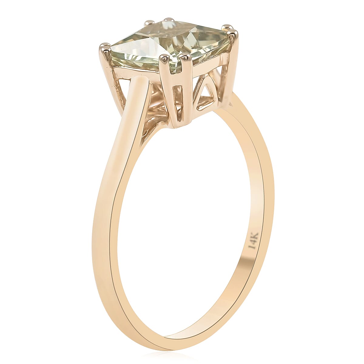 14K Yellow Gold Certified AAA Natural Turkizite Solitaire Ring 2.00 Ct.
