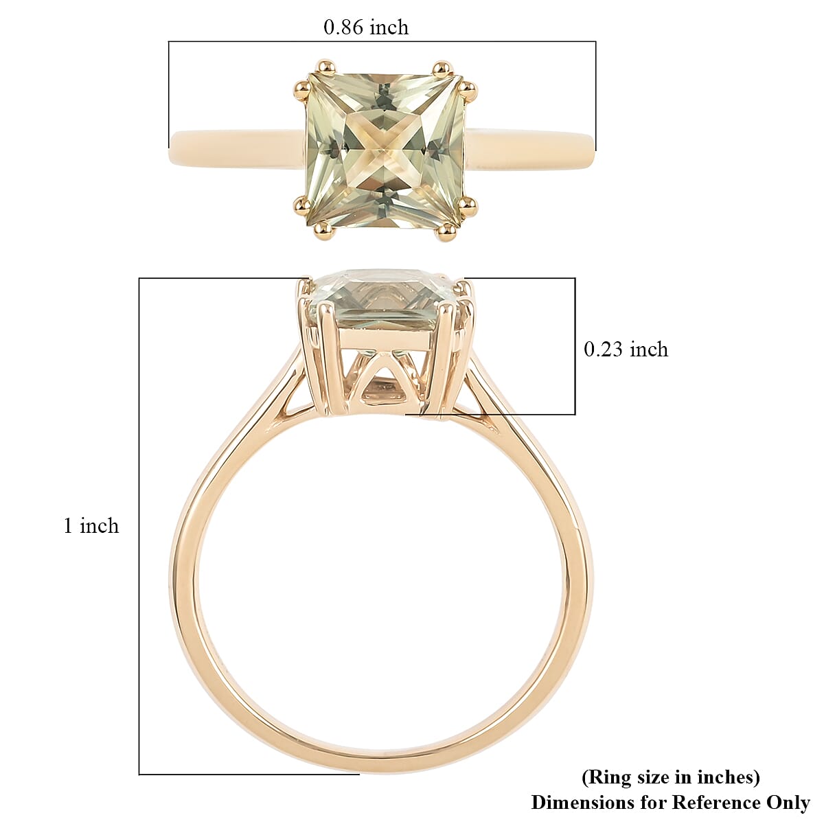 14K Yellow Gold Certified AAA Natural Turkizite Solitaire Ring 2.00 Ct.