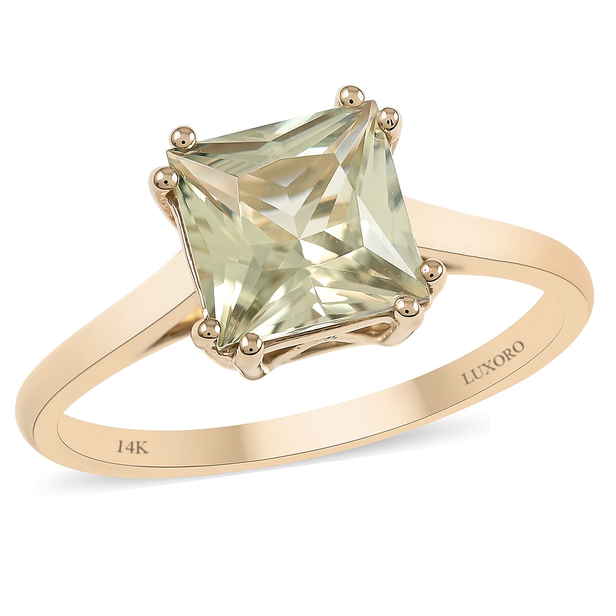 14K Yellow Gold Certified AAA Natural Turkizite Solitaire Ring 2.00 Ct.