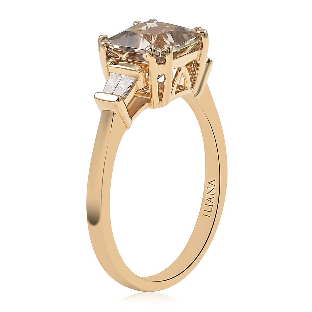 ILIANA 18K Yellow Gold AGI Certified AAA Turkizite and Diamond (SI-G-H) Ring 2.10 Ct.