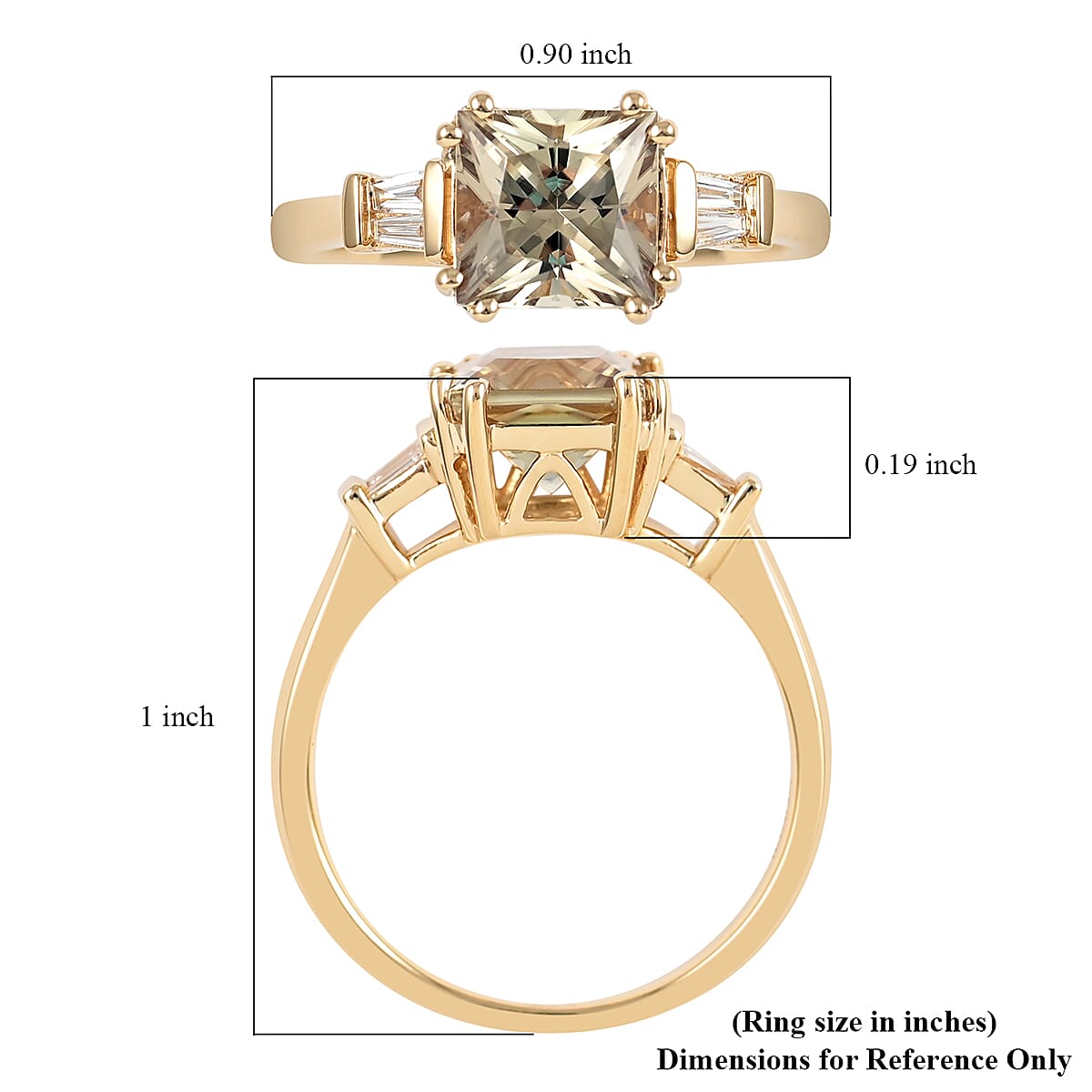 ILIANA 18K Yellow Gold AGI Certified AAA Turkizite and Diamond (SI-G-H) Ring 2.10 Ct.