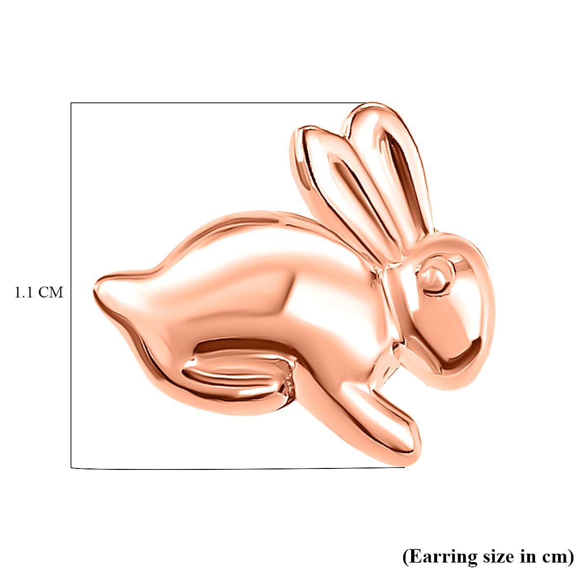 Rose Gold Overlay Sterling Silver Bunny Earrings (with Push Back)