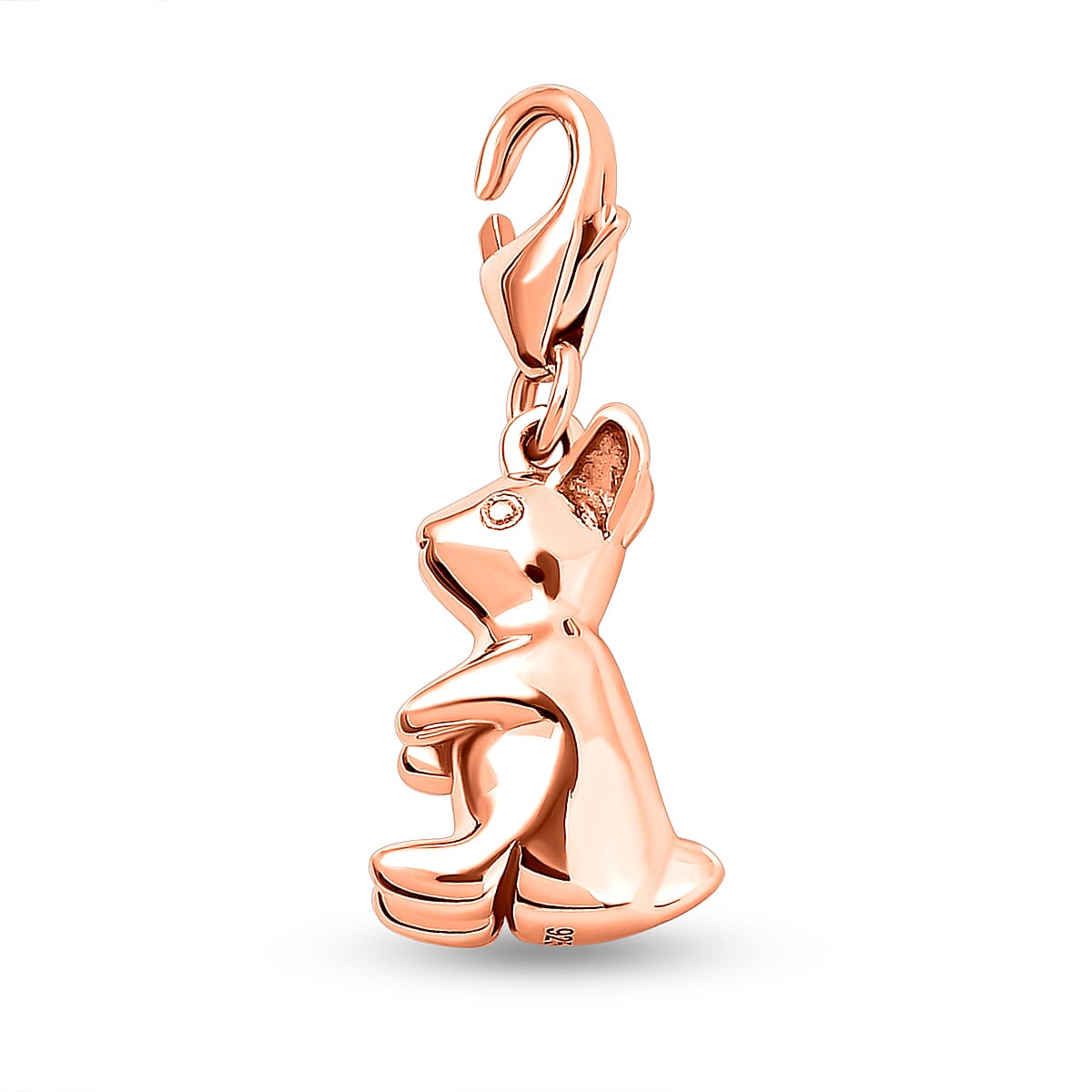 Rose Gold Overlay Sterling Silver Bunny Charm