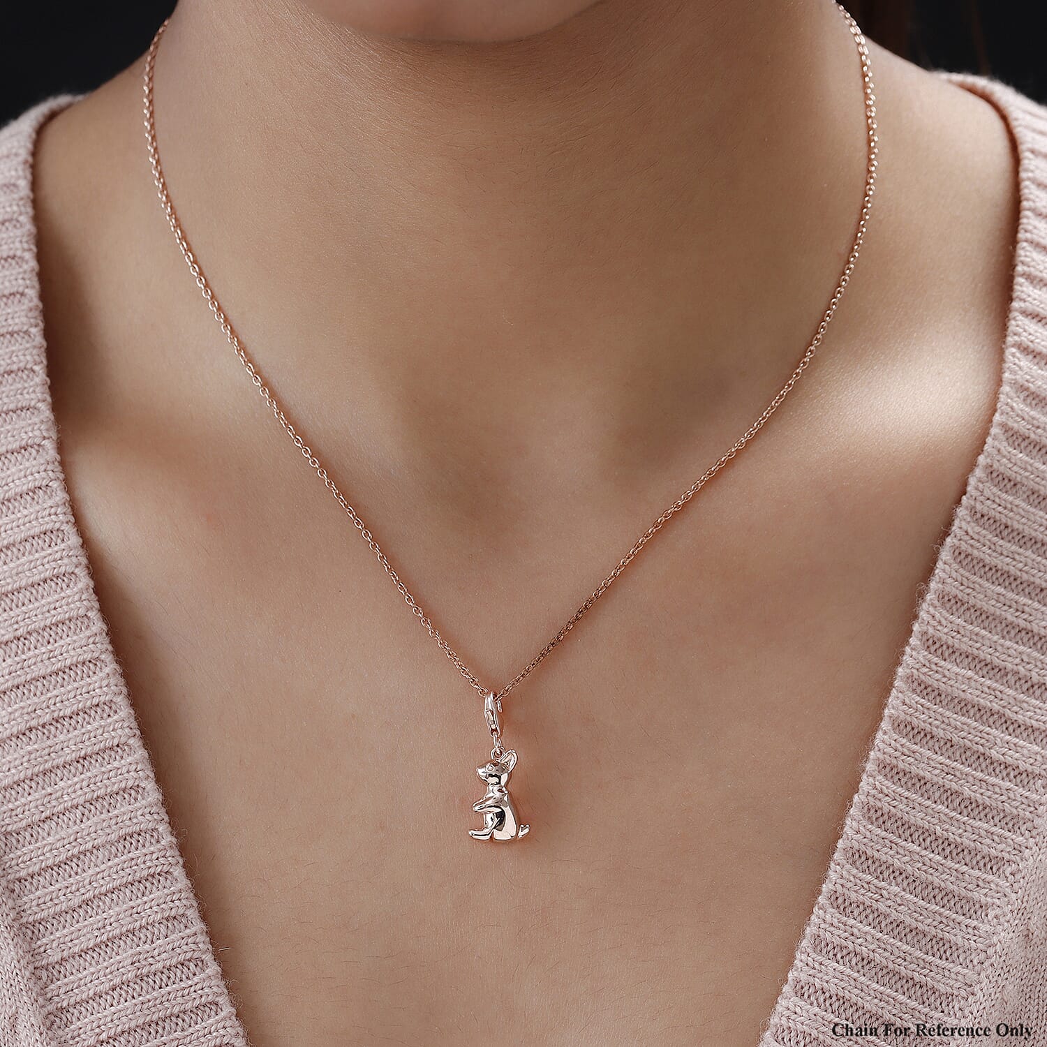 Rose Gold Overlay Sterling Silver Bunny Charm