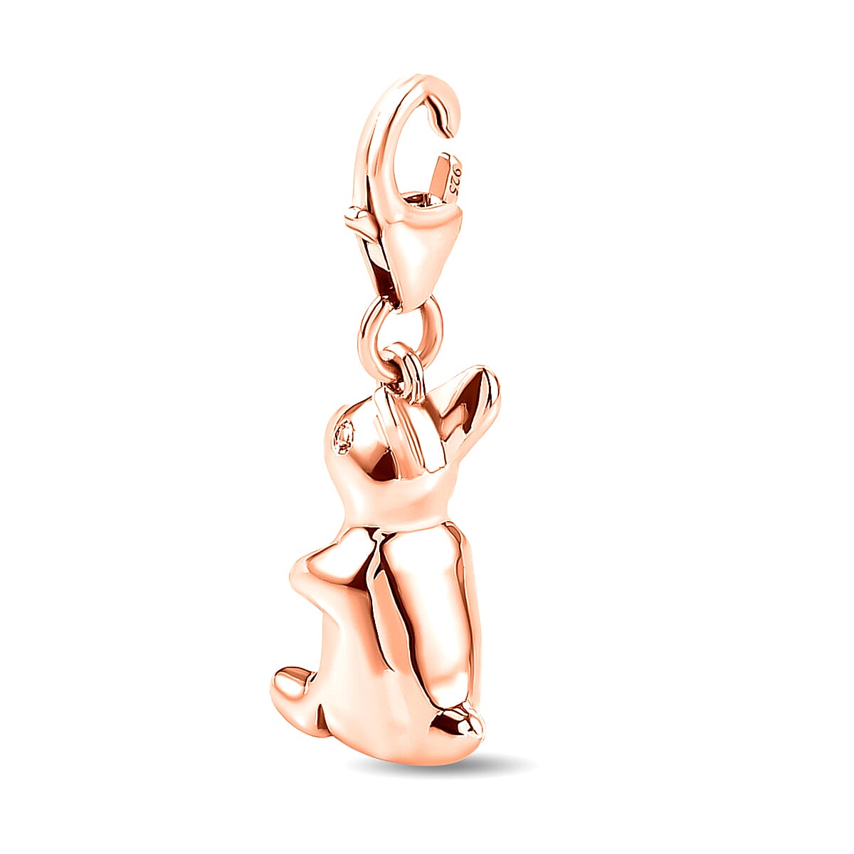 Rose Gold Overlay Sterling Silver Bunny Charm