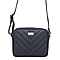ASSOTS LONDON Corina 100% Genuine Leather Quilted Pattern Crossbody Bag with Shoulder Strap (Size 20x17x5 Cm) - Navy