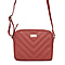 ASSOTS LONDON Corina 100% Genuine Leather Quilted Pattern Crossbody Bag with Shoulder Strap (Size 20x17x5 Cm) - Red