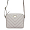 ASSOTS LONDON Corina 100% Genuine Leather Quilted Pattern Crossbody Bag with Shoulder Strap (Size 20x17x5 Cm) - Ice Grey