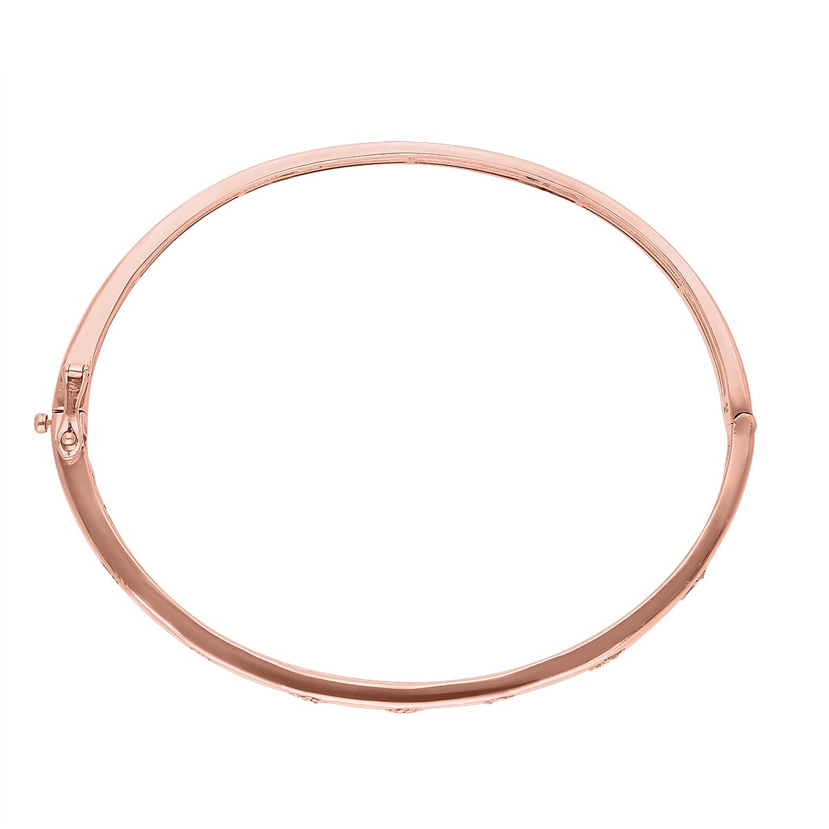 Natural Uncut Pink Diamond Bangle (Size - 7.5) in Vermeil Rose Gold Overlay Sterling Silver 0.50 Ct, Silver Wt. 15.50 Gms