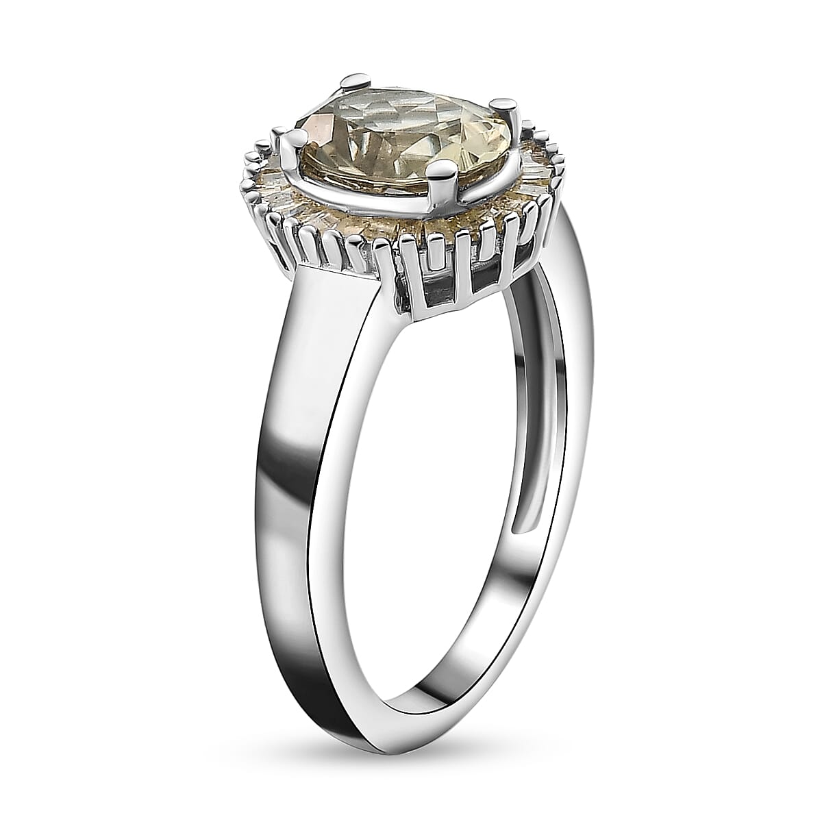 Turkizite and Diamond Ring in Platinum Overlay Sterling Silver 1.56 Ct.