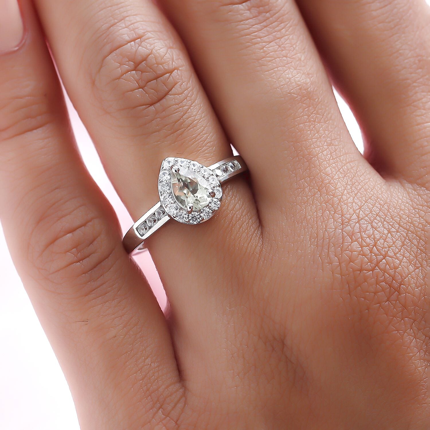 Turkizite and Natural Zircon Ring in Platinum Overlay Sterling Silver 1.32 Ct.