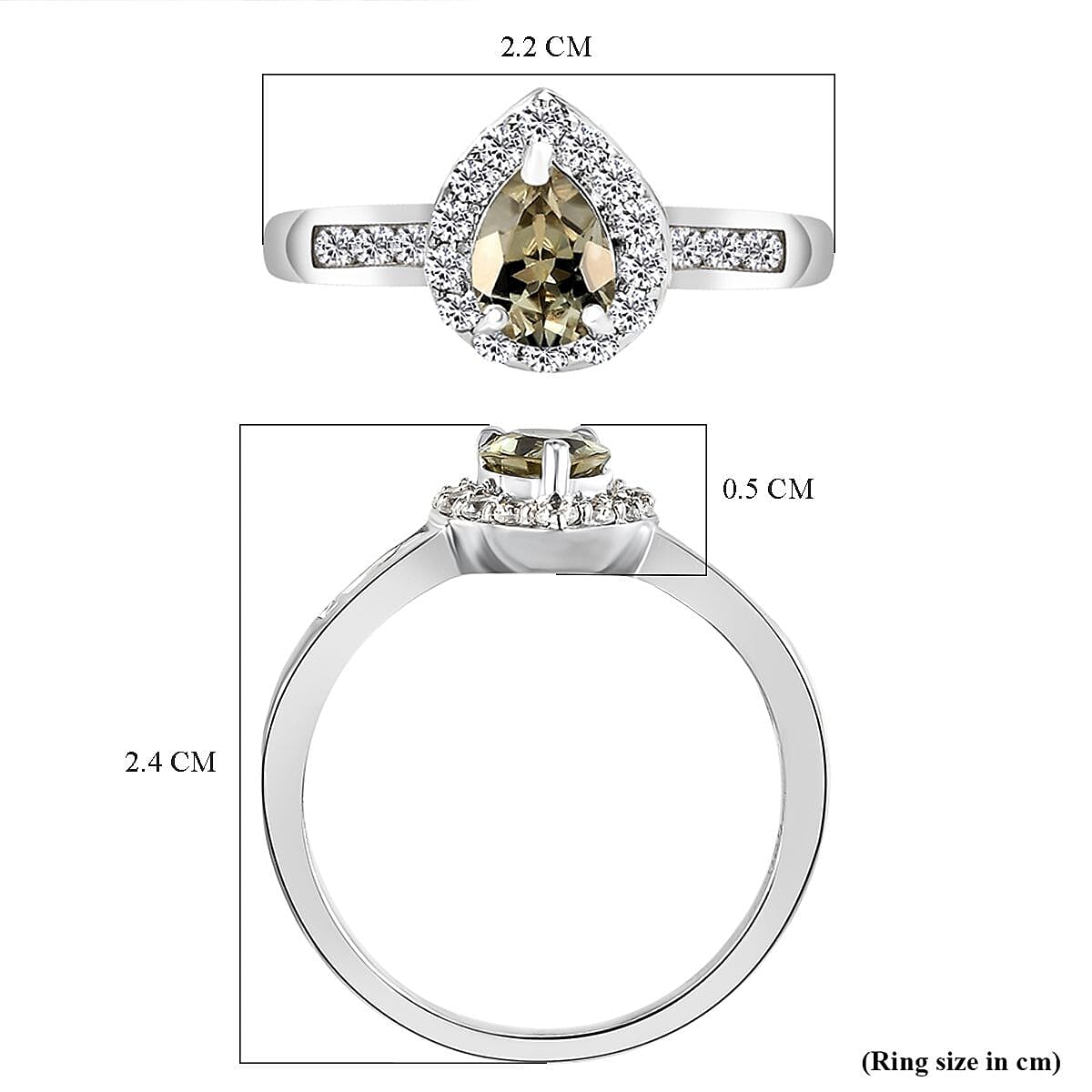 Turkizite and Natural Zircon Ring in Platinum Overlay Sterling Silver 1.32 Ct.