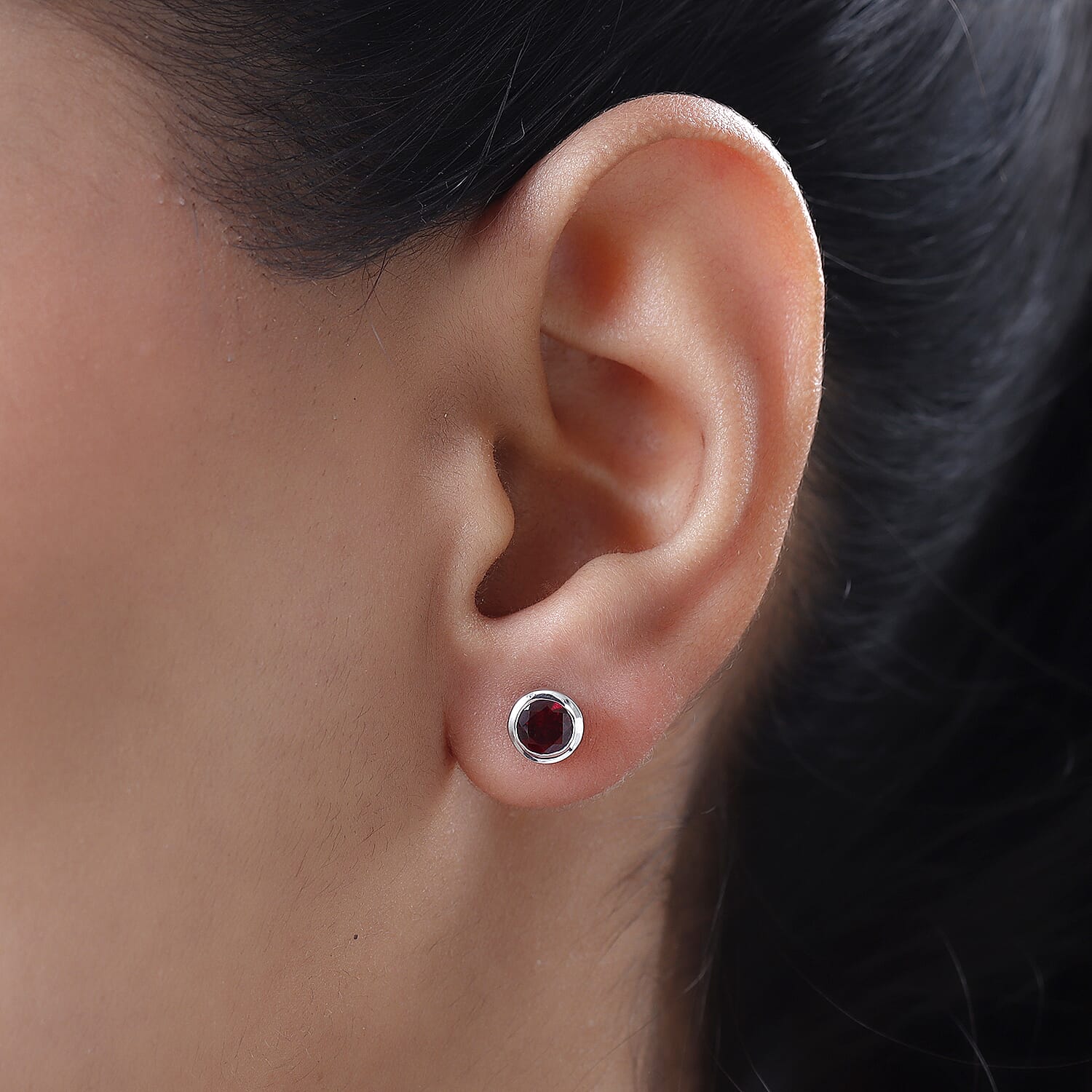 RACHEL GALLEY Pink Tourmaline Stud Earrings (With Push Back) in Rhodium Overlay Sterling Silver