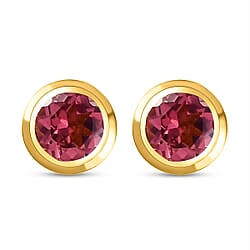 RACHEL GALLEY Pink Tourmaline Stud Earrings (with Push Back) in Vermeil Yellow Gold Overlay Sterling Silver