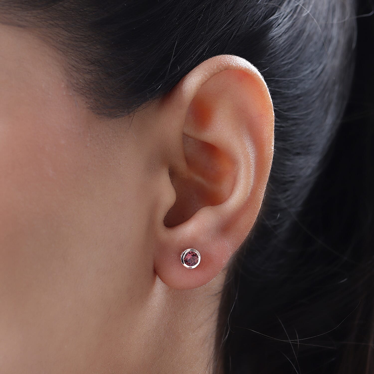 RACHEL GALLEY Pink Tourmaline Stud Earrings (with Push Back) in Vermeil Rose Gold Overlay Sterling Silver