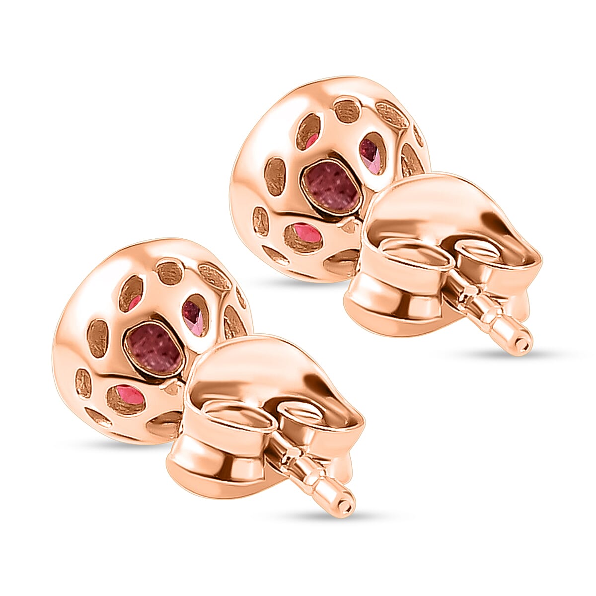 RACHEL GALLEY Pink Tourmaline Stud Earrings (with Push Back) in Vermeil Rose Gold Overlay Sterling Silver
