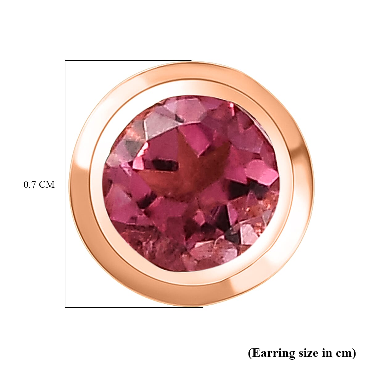 RACHEL GALLEY Pink Tourmaline Stud Earrings (with Push Back) in Vermeil Rose Gold Overlay Sterling Silver