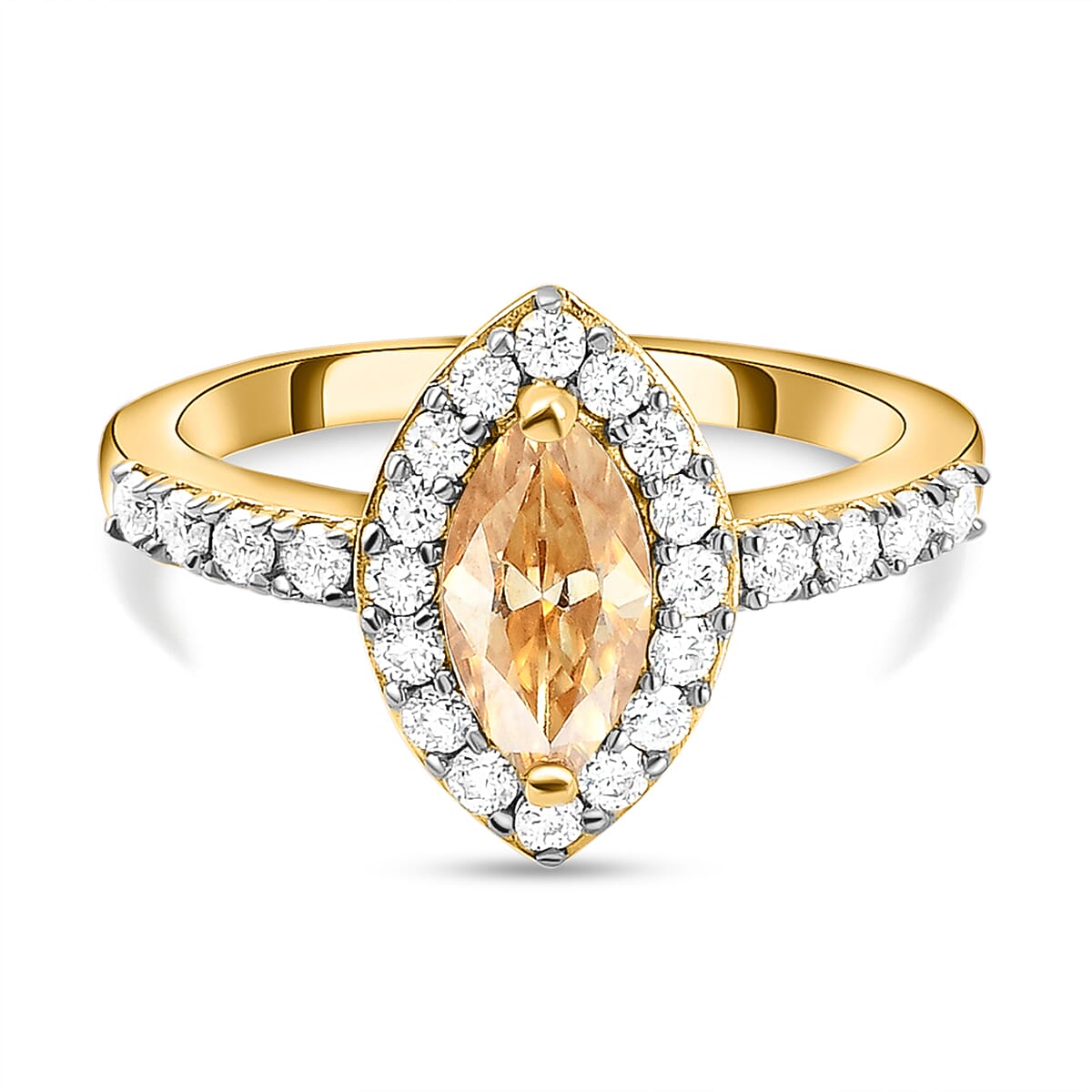 Champagne hot sale moissanite ring