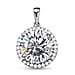 Moissanite Pendant in Platinum Overlay Sterling Silver 9.63 Ct.
