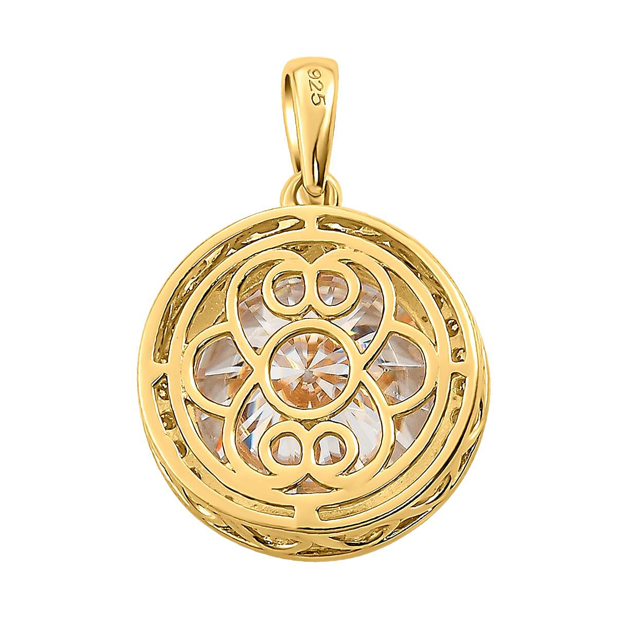 Moissanite Pendant in Vermeil Yellow Gold Overlay Sterling Silver 9.63 Ct.