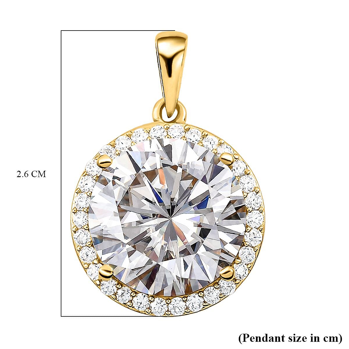 Moissanite Pendant in Vermeil Yellow Gold Overlay Sterling Silver 9.63 Ct.