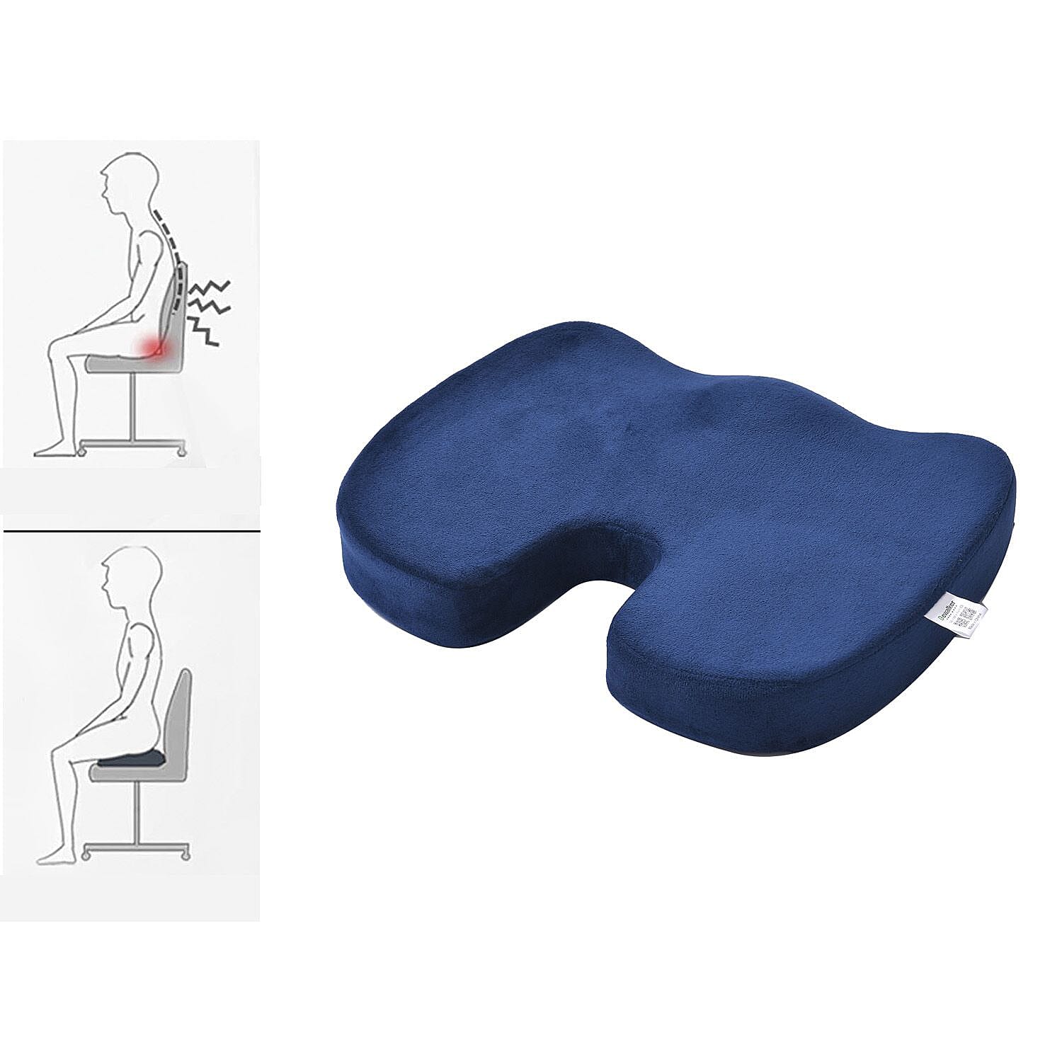 Tjc Polyester Solid Cushion Cover (Size 44x7 ) - Navy & Burgundy