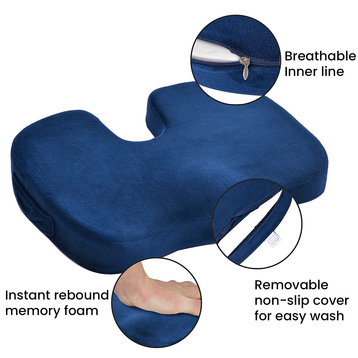 Tjc Polyester Solid Cushion Cover (Size 44x7 ) - Navy & Burgundy