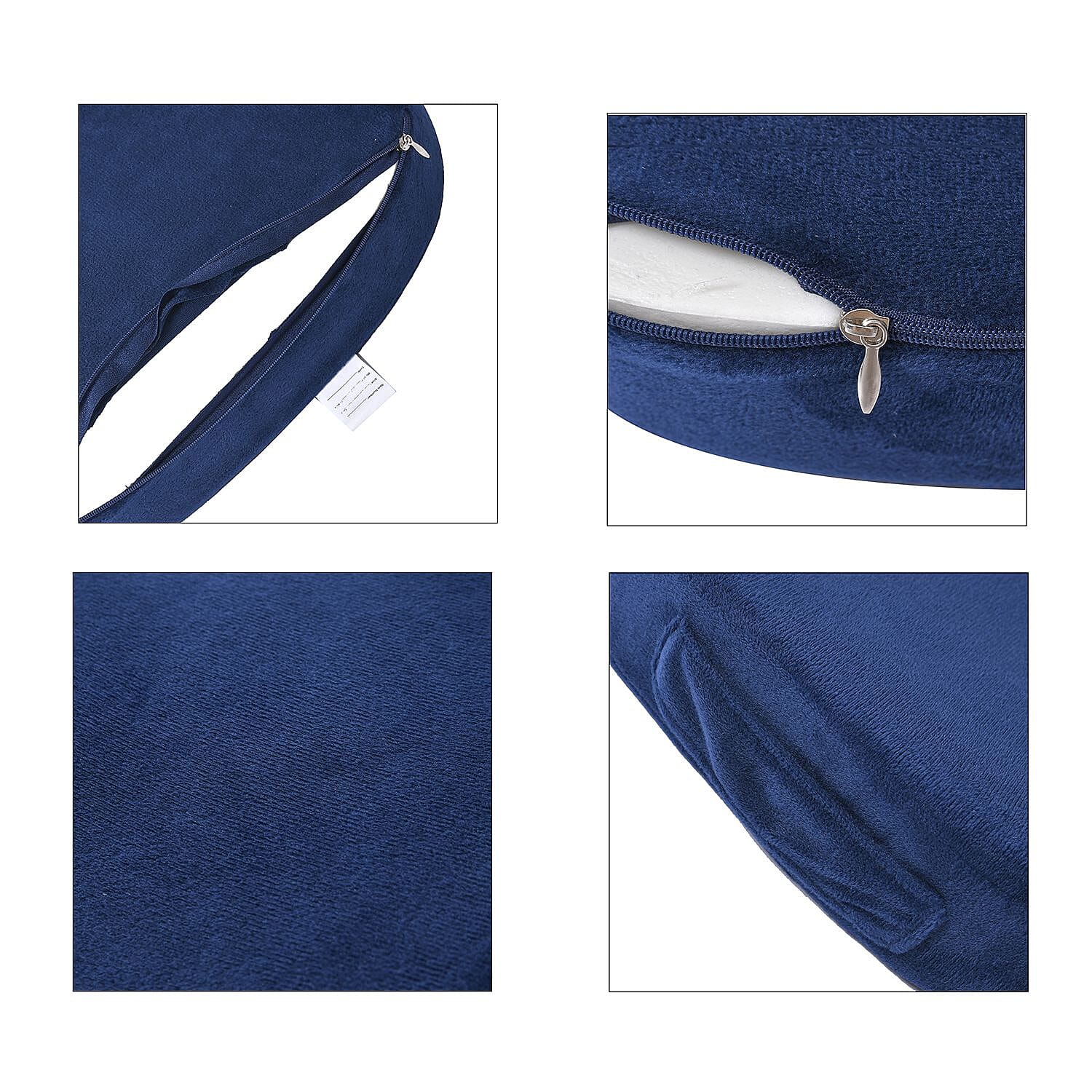 Tjc Polyester Solid Cushion Cover (Size 44x7 ) - Navy & Burgundy