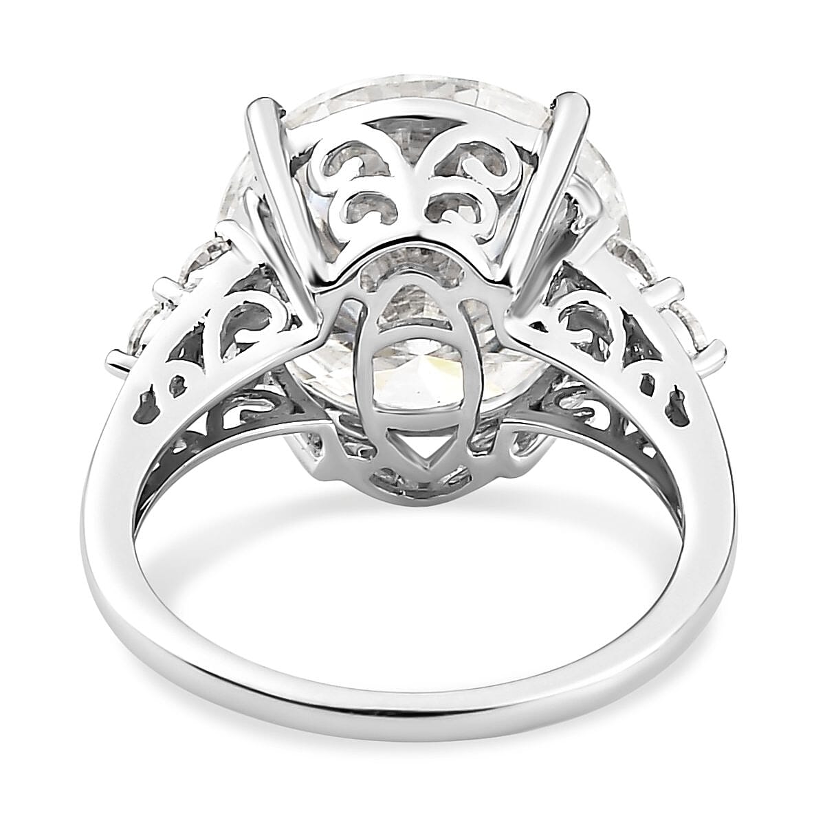 9K White Gold Moissanite Ring 7.73 Ct.