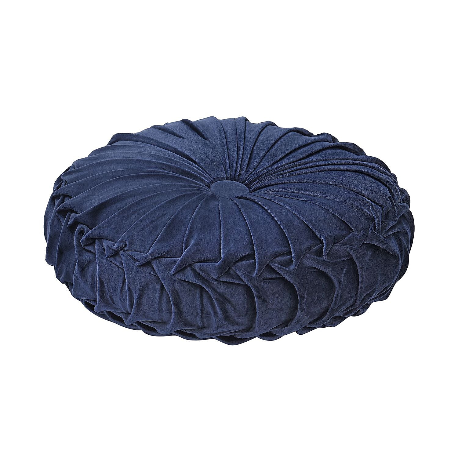 Luxury Range Round Velvet Cushion (Size 35x35x10 Cm) - Navy