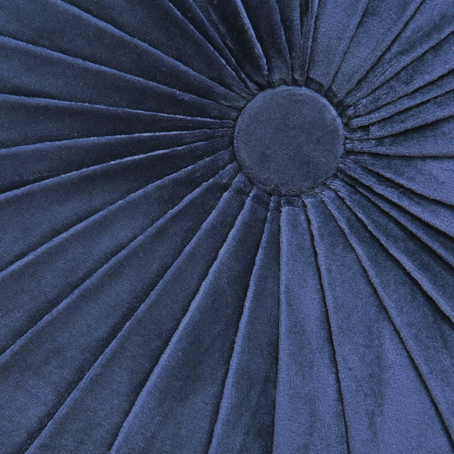 Luxury Range Round Velvet Cushion (Size 35x35x10 Cm) - Navy