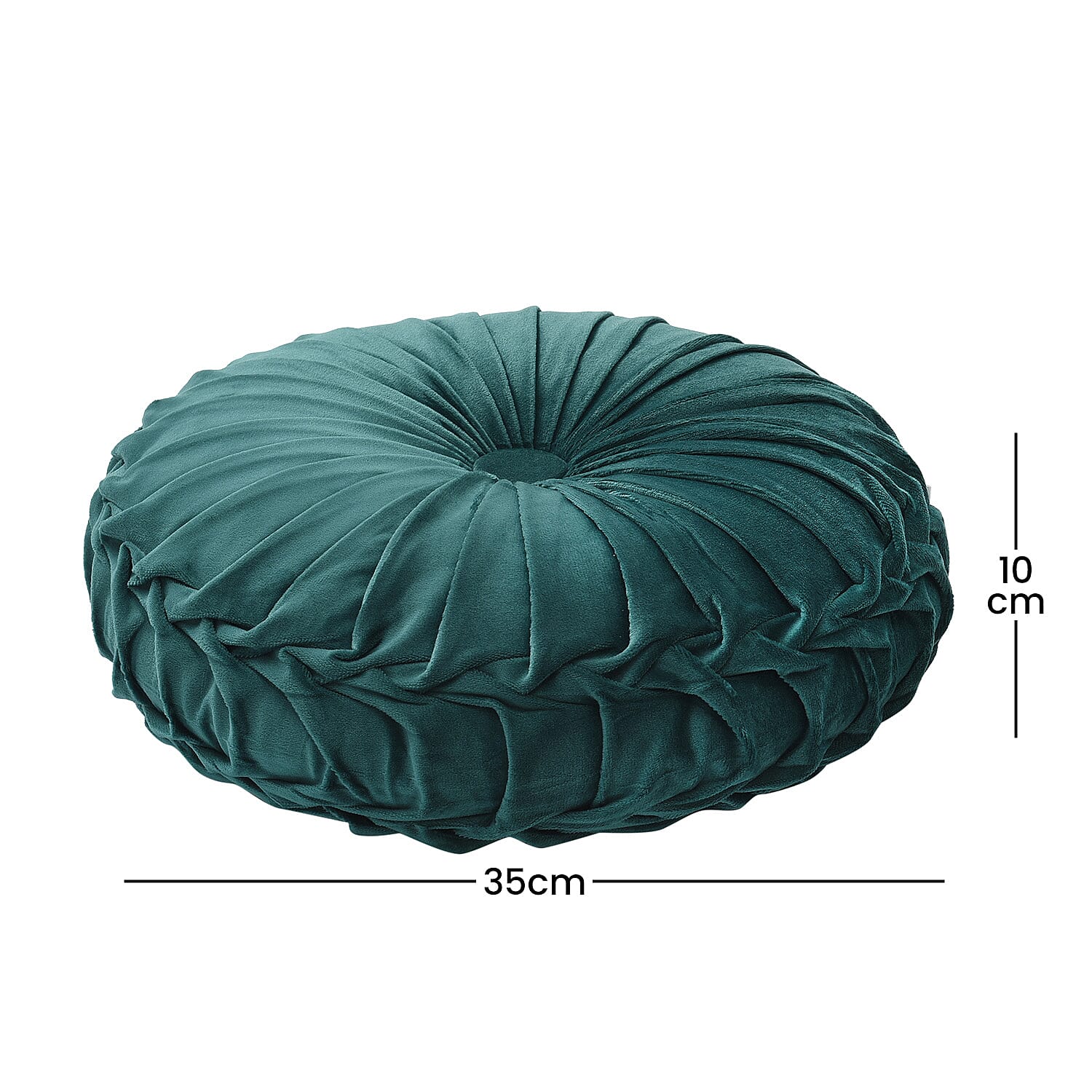 Luxury Round Cushion (Size 35x35x10 Cm) - Teal Green