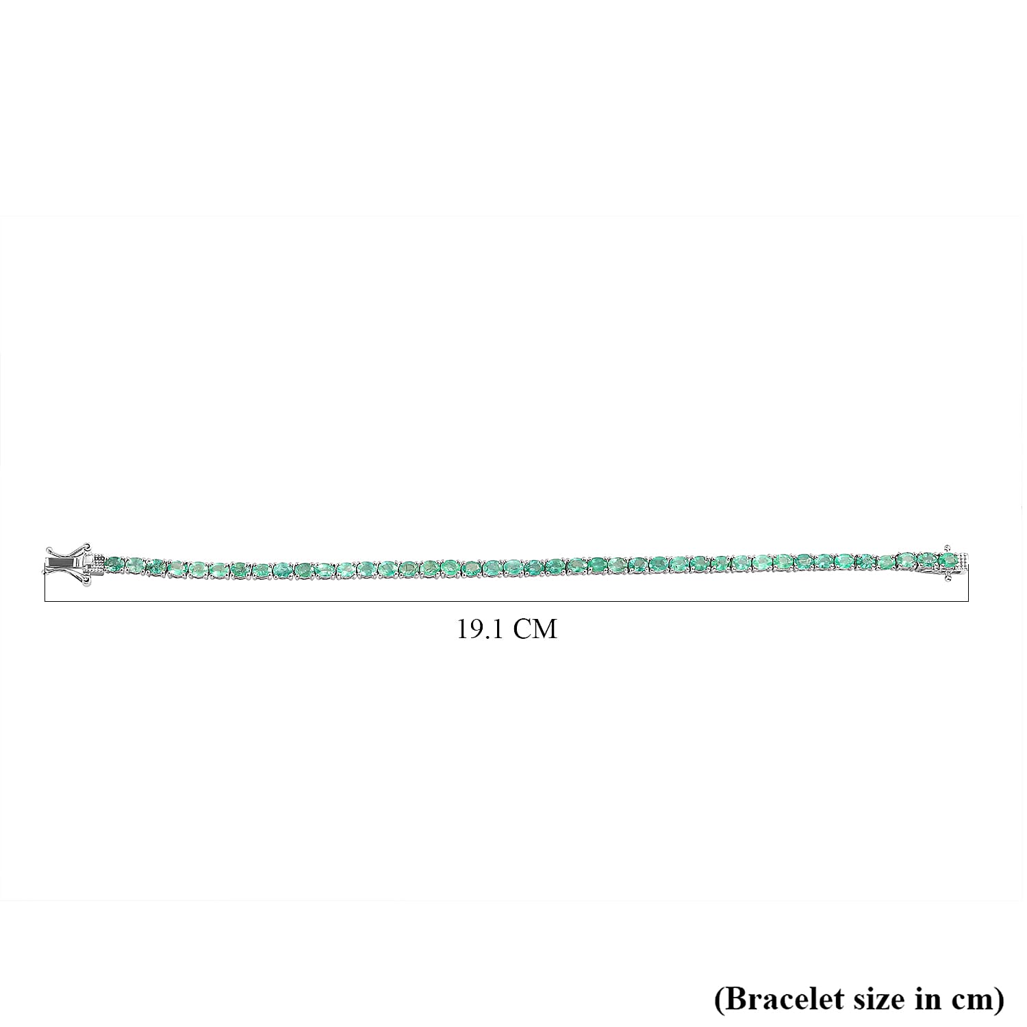Monster Deal - Boyaca Colombian Emerald Bracelet (Size - 7) in Platinum Overlay Sterling Silver 6.56 Ct, Silver Wt. 9.10 Gms