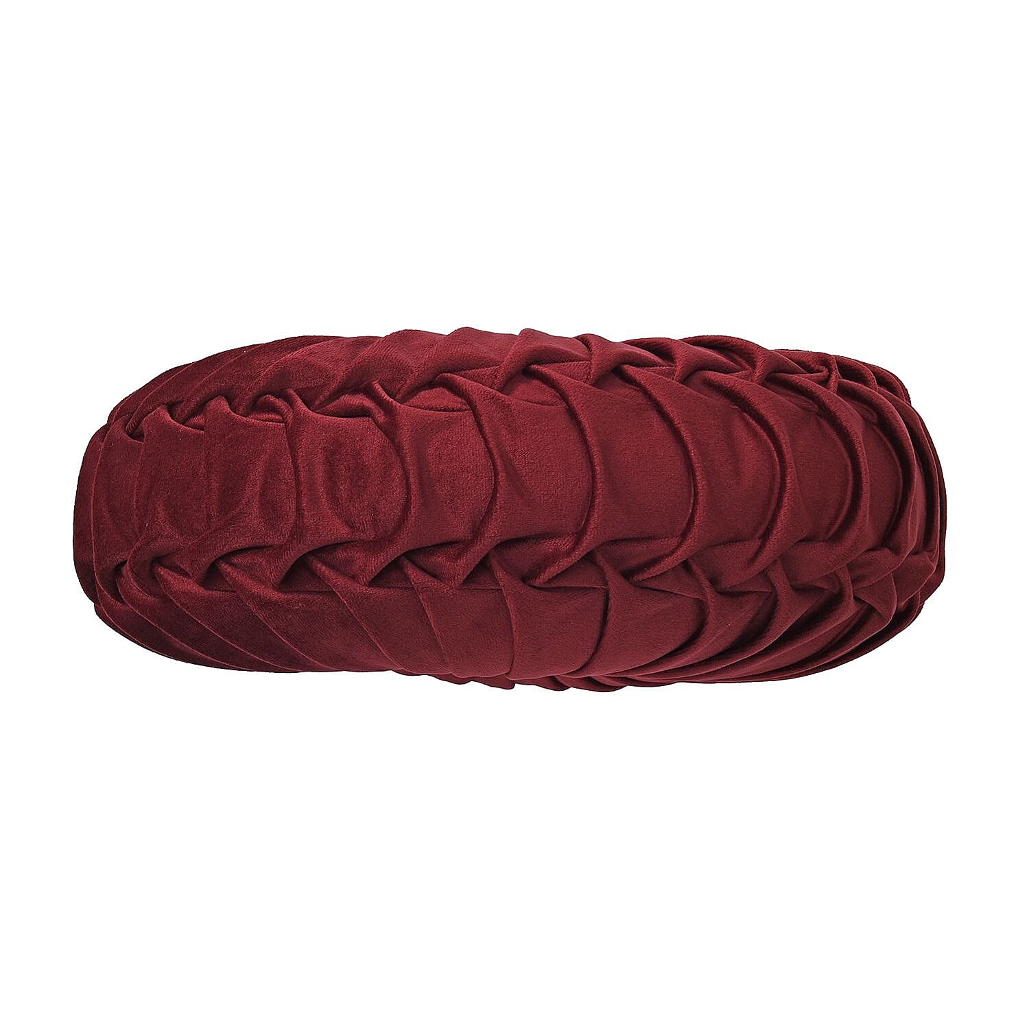 Luxury Range Round Velvet Cushion (Size 35x35x8 Cm) - Maroon