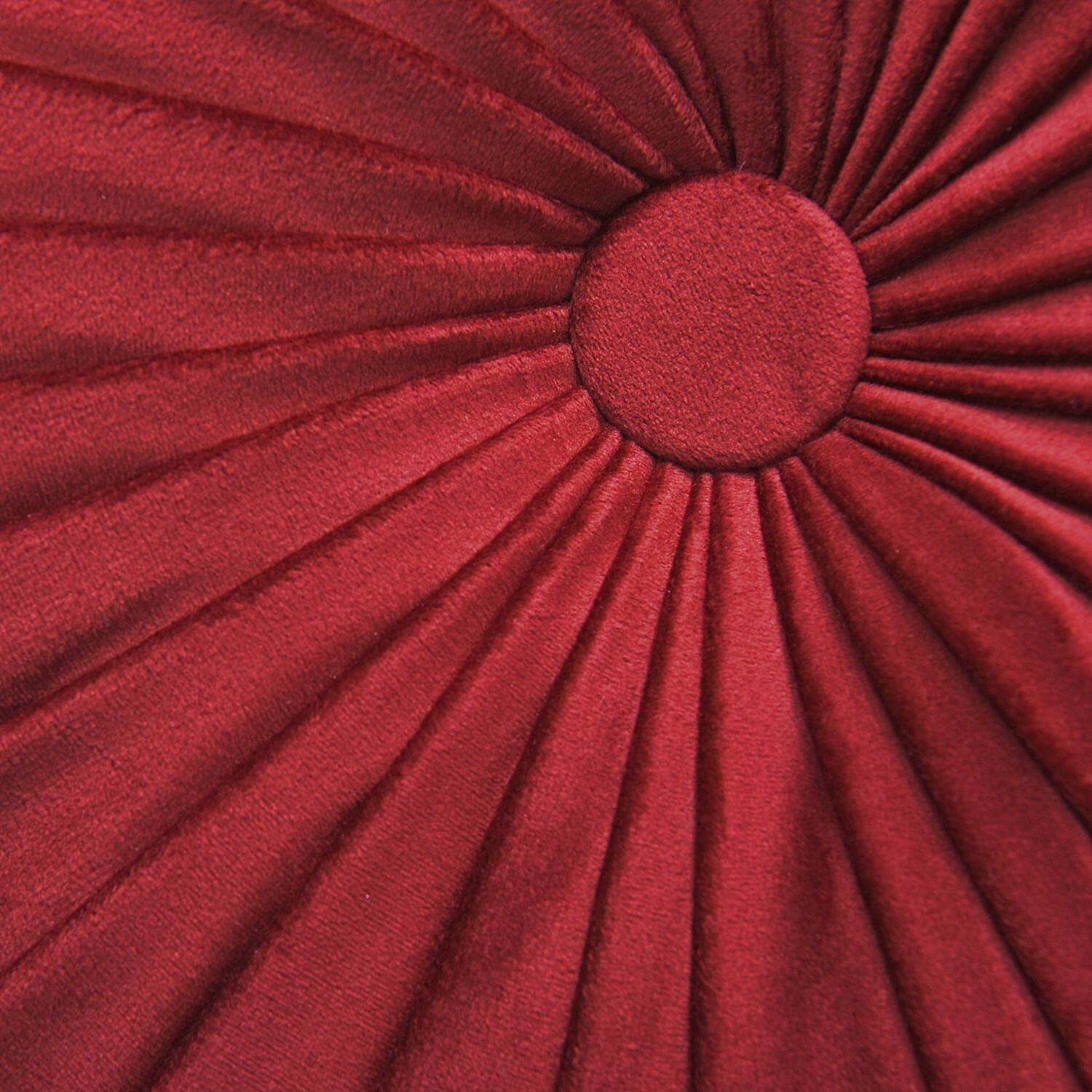 Luxury Range Round Velvet Cushion (Size 35x35x8 Cm) - Maroon