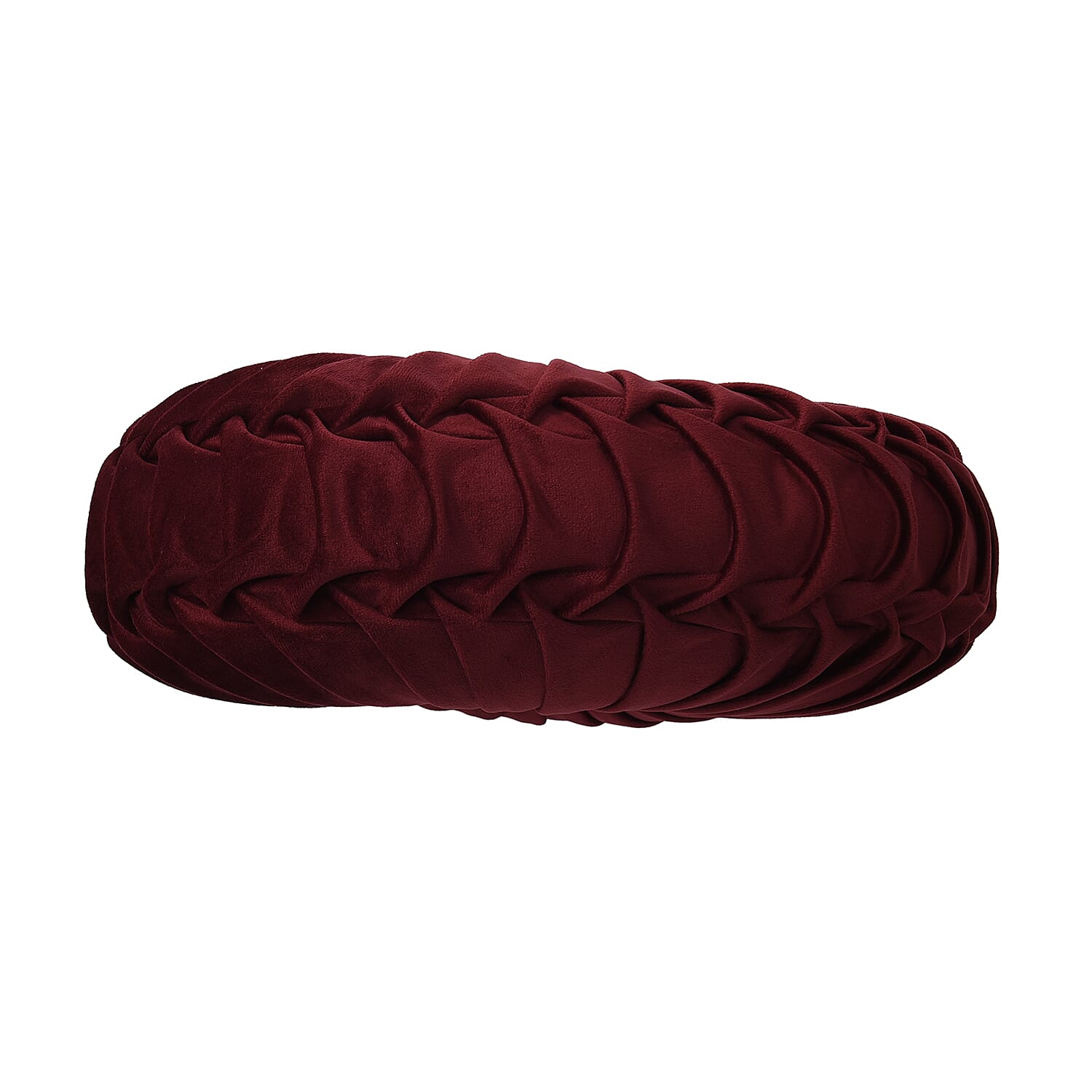 Luxury Range Round Velvet Cushion (Size 35x35x8 Cm) - Maroon