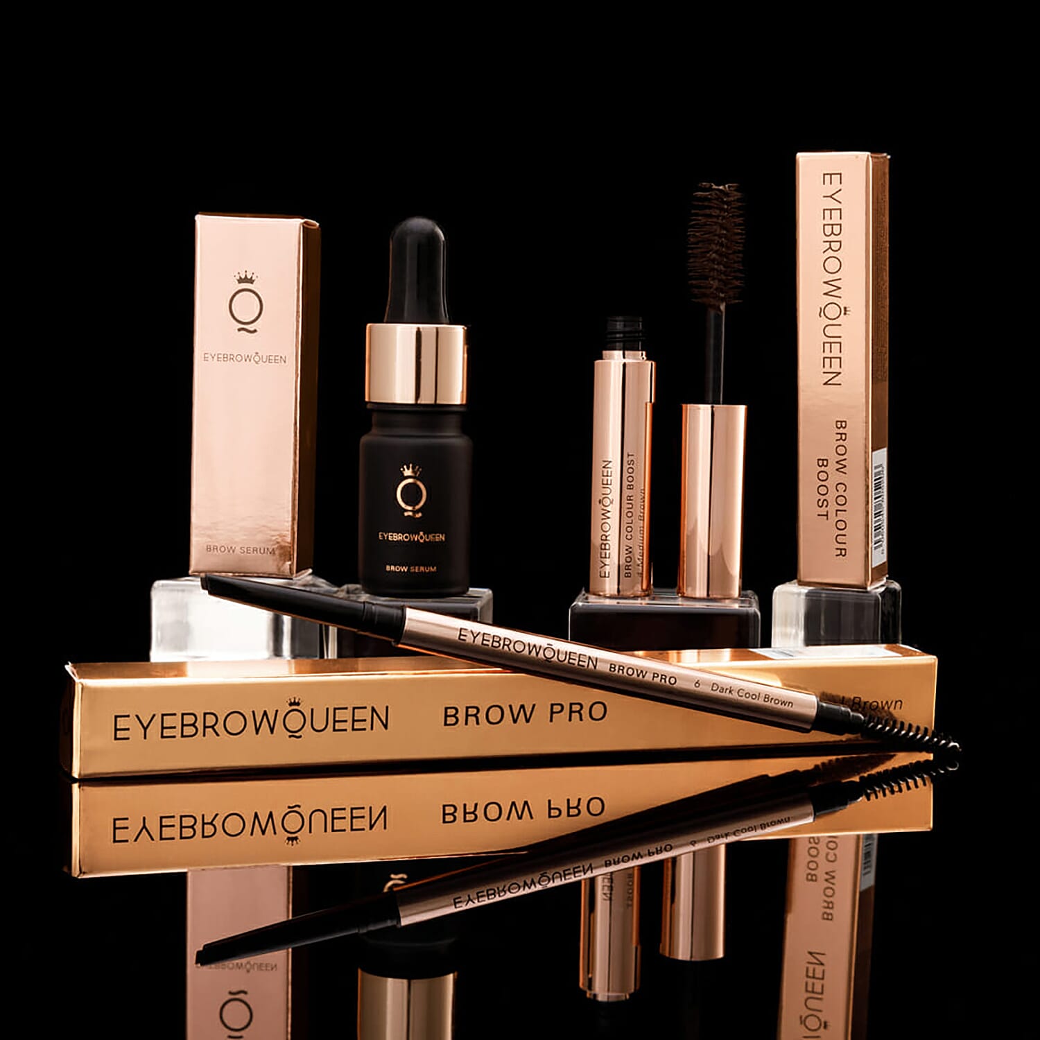 Eyebrow Queen Bundle (Eyebrow Serum, Colour Boost & Free Brow Pro) - Black Brown