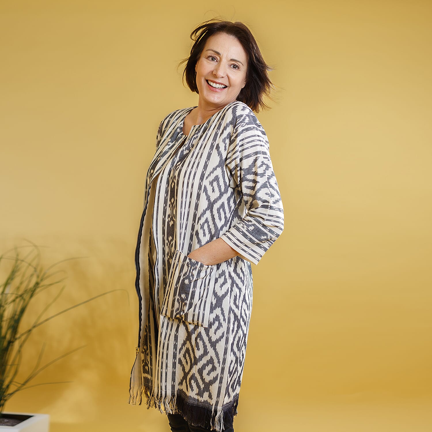 Bali Collection - 100% Cotton Zipper Jacket (Size L) - Pink