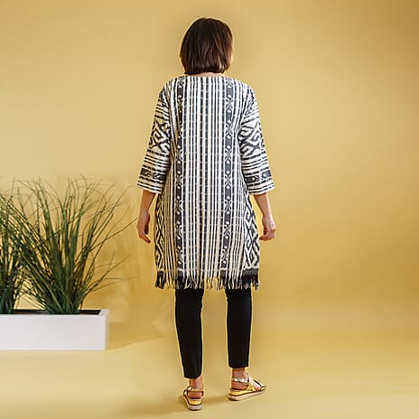 Bali Collection - 100% Cotton Zipped Jacket (Size M) - White