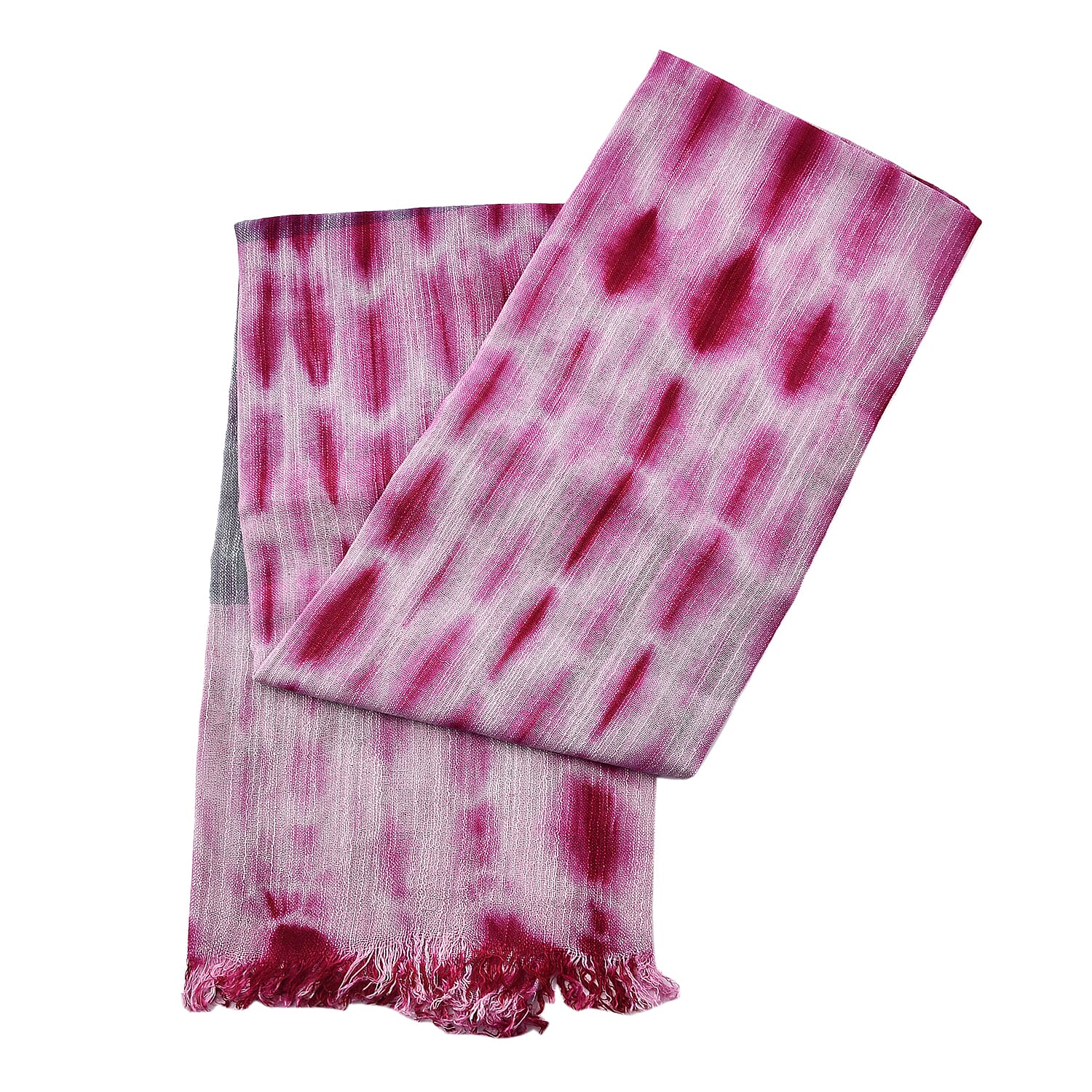 Tara Clothing 100% Viscose Tie Die Shawl (Size 185x70 Cm) - Red & Pink