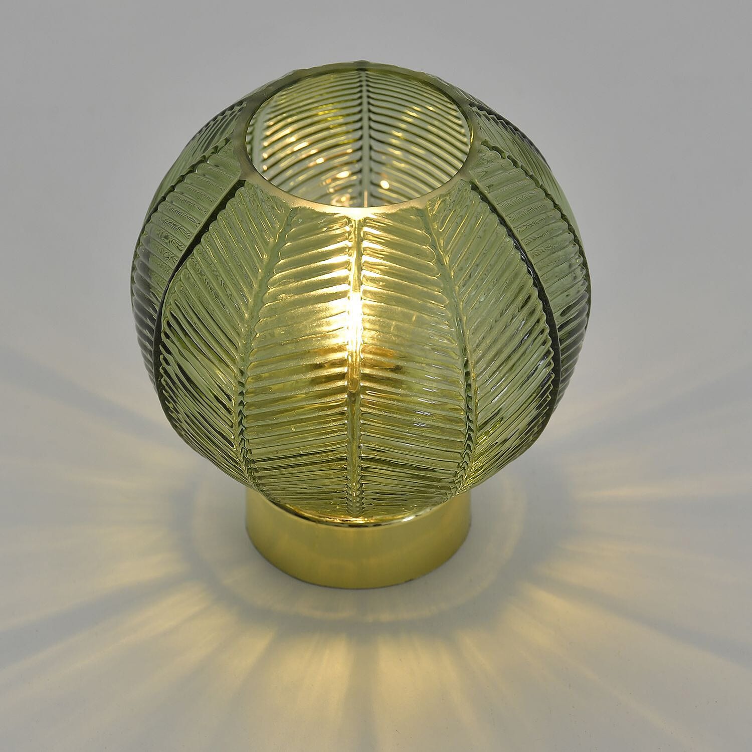 Homesmart Spherical Glass Table Lamp with Vintage Edison Filament Bulb (Size 15x14 cm) - Green
