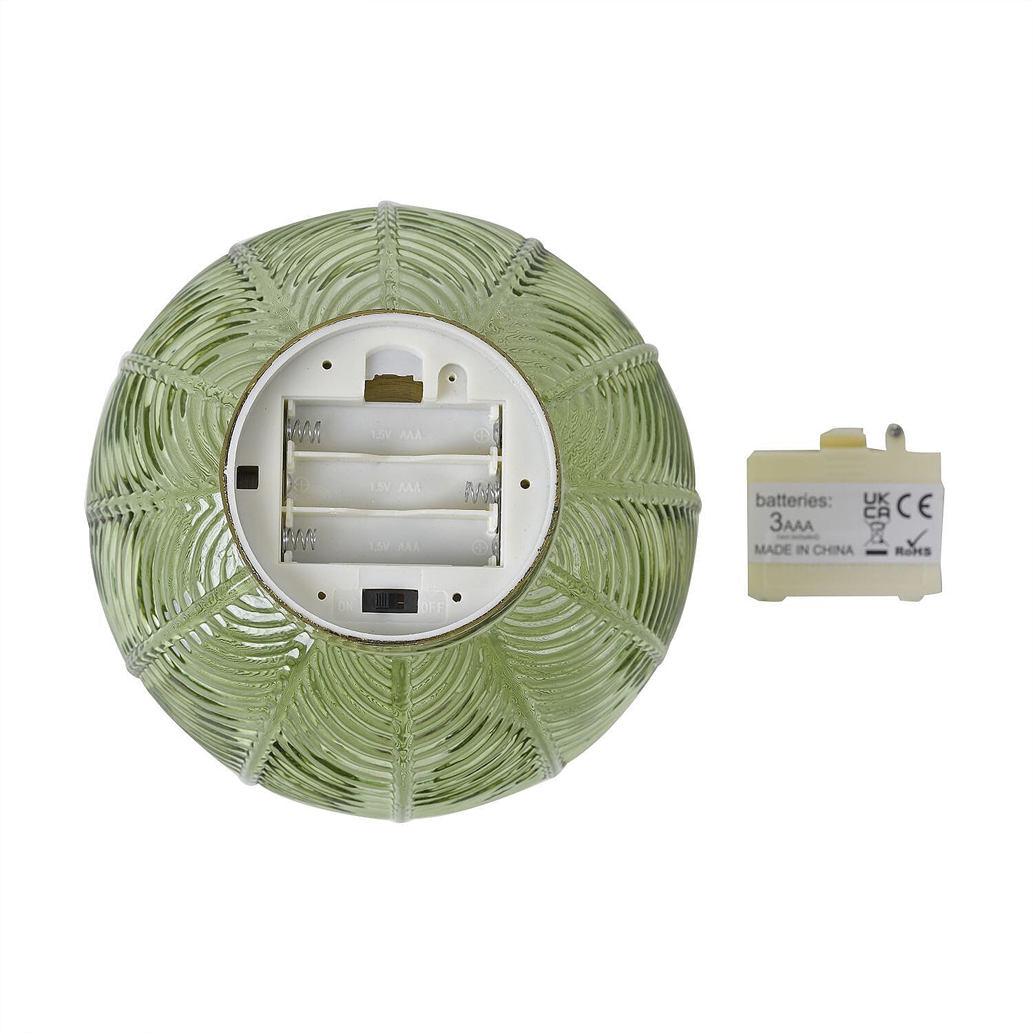 Homesmart Spherical Glass Table Lamp with Vintage Edison Filament Bulb (Size 15x14 cm) - Green